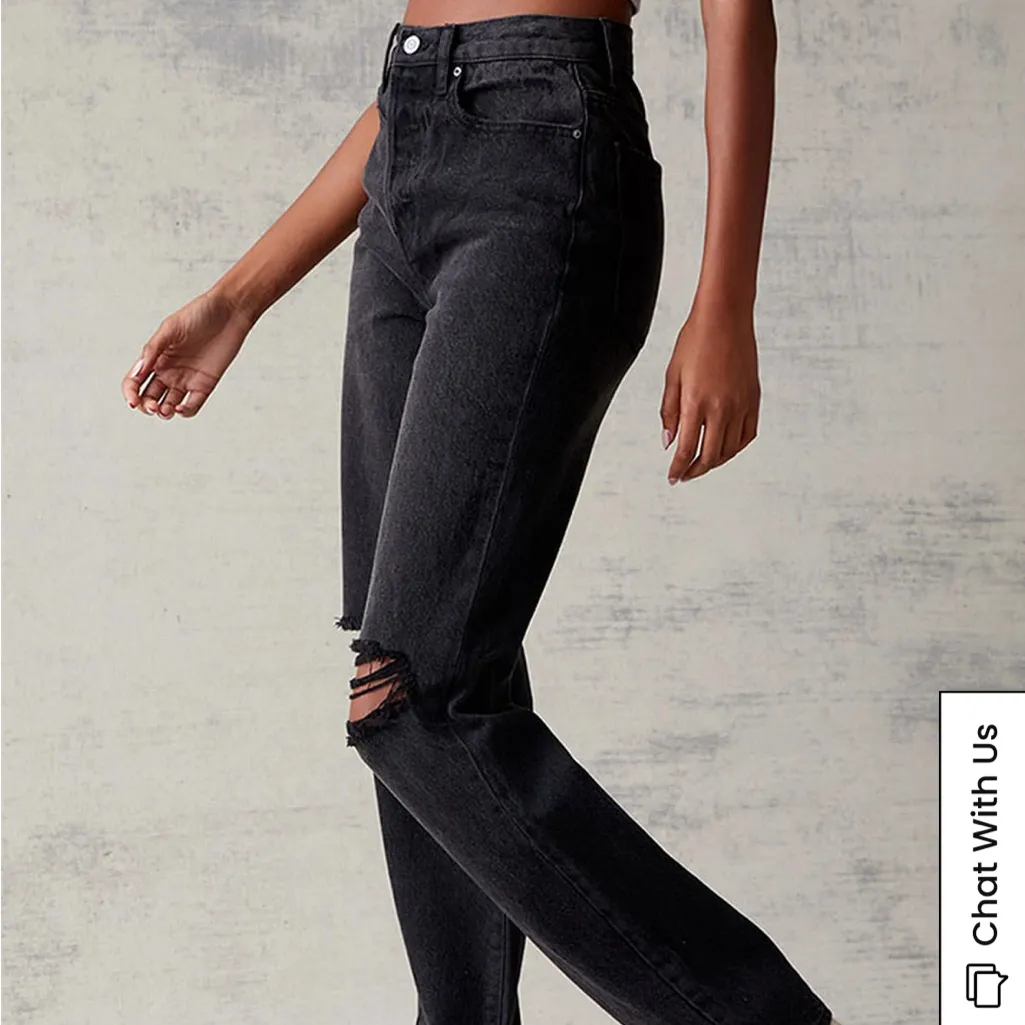 PacSun Black Distressed Dad Jeans - Image 4
