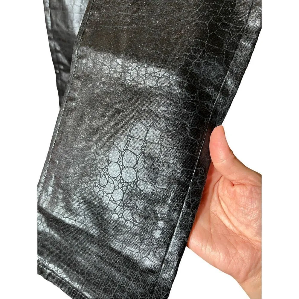 Soft Surroundings Perfect Ponte‎ Printed Faux Leather Straight Leg Pant Size 4 - Image 4