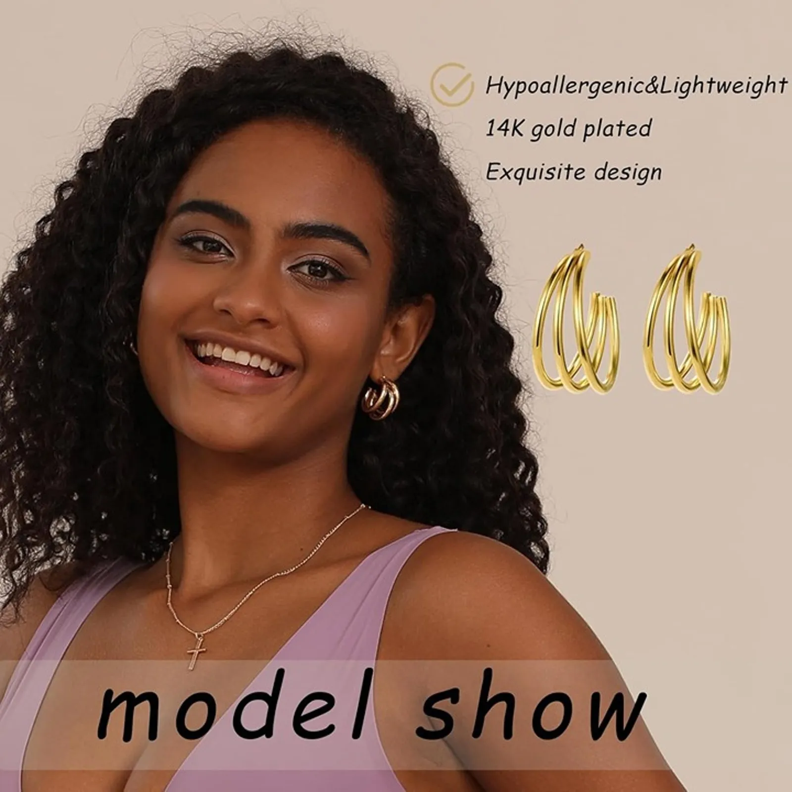 45 Pairs Gold Hoop Earrings for Women, Chunky Twisted Small Big Hoops Earring - Image 5