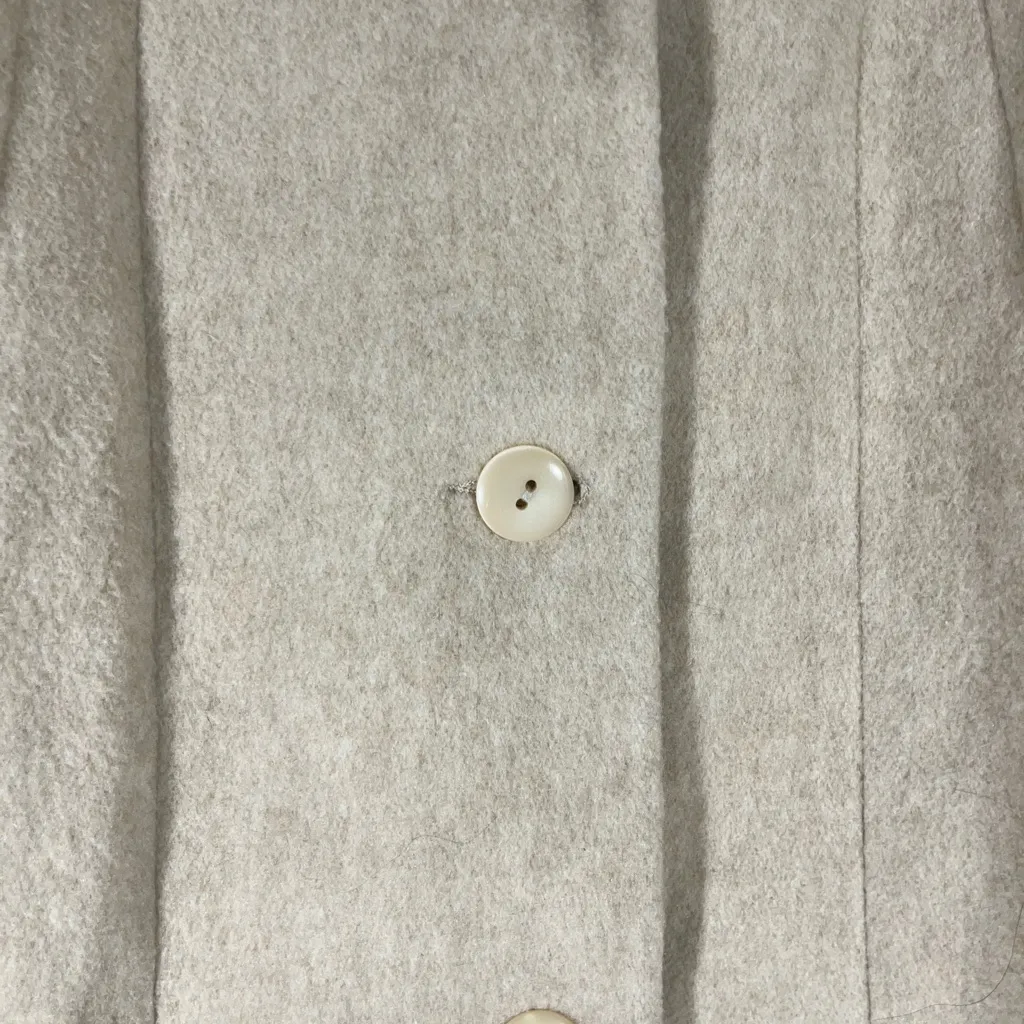 VTG MICHELLE FRANCIS 80’s WOOL BLEND LADIES COAT MADE‎ IN USA XL CREAM PREOWNED - Image 3