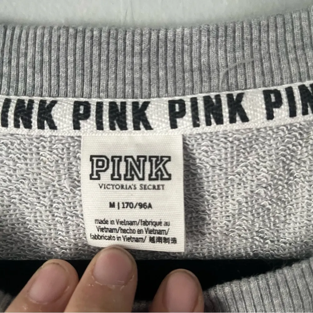Pink by Victoria’s Secret VS grey crewneck sweatshirt size medium - Image 3