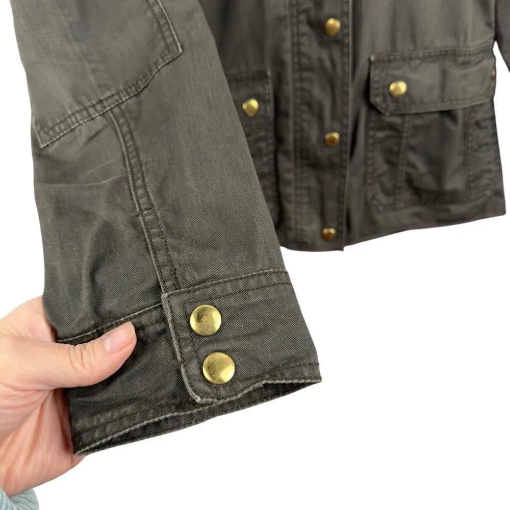 J.Crew Womens Relaxed Boyfriend Jacket Mossy Brown Small Military Outerwear Green - Image 5