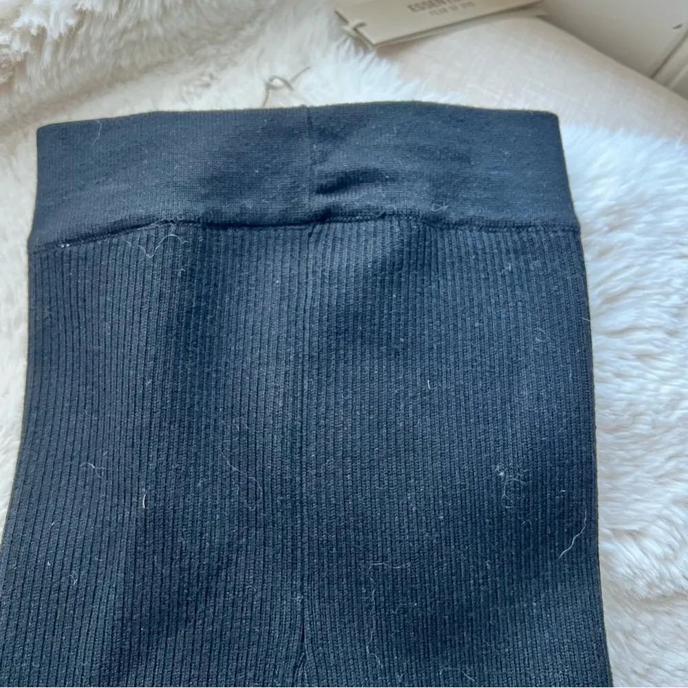 Fear of God Essentials Cotton Blend Rib Bike Shorts in Black Size XSmall NWT - Image 13