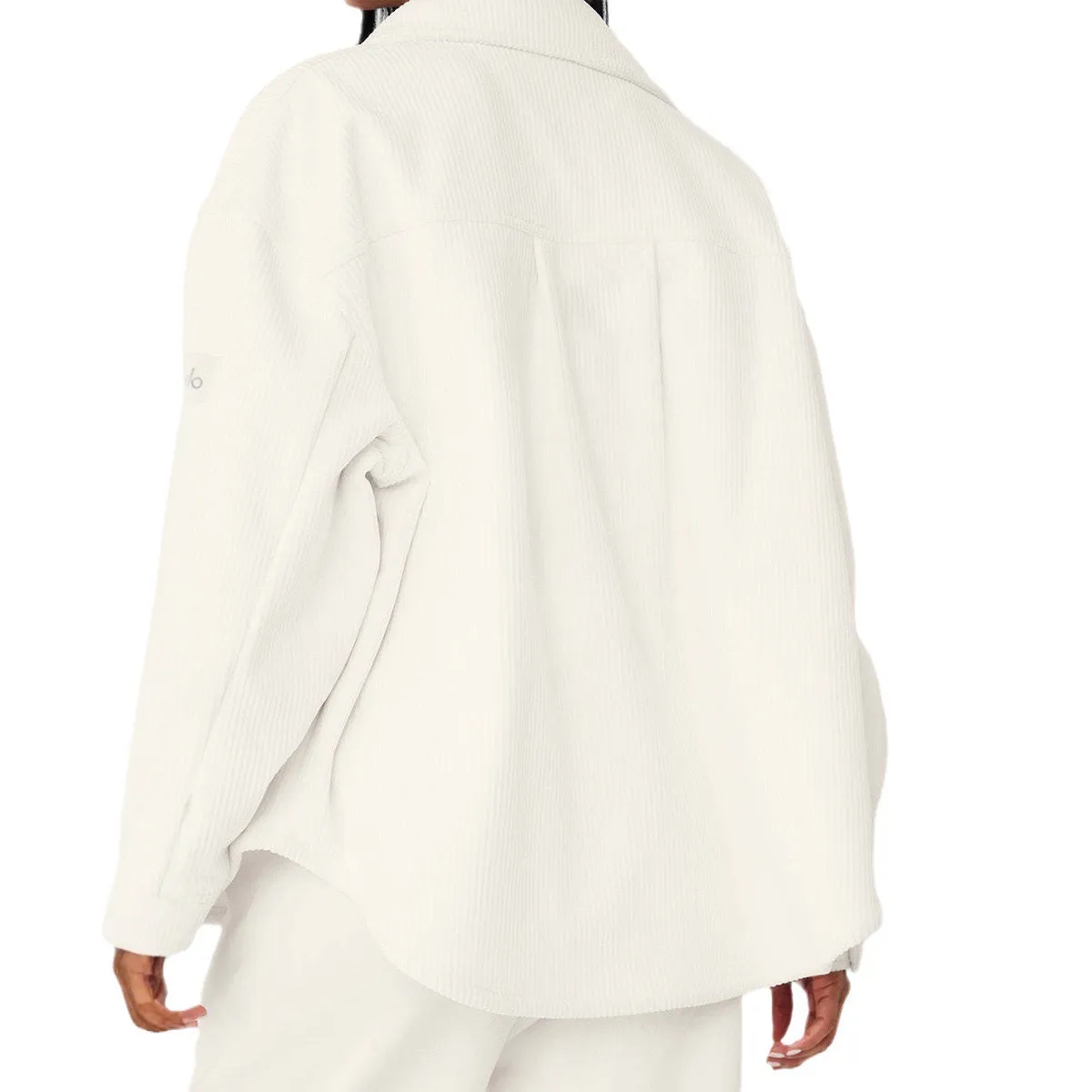 Ribbed Velour Mountain Side Shacket - Ivory - Image 5