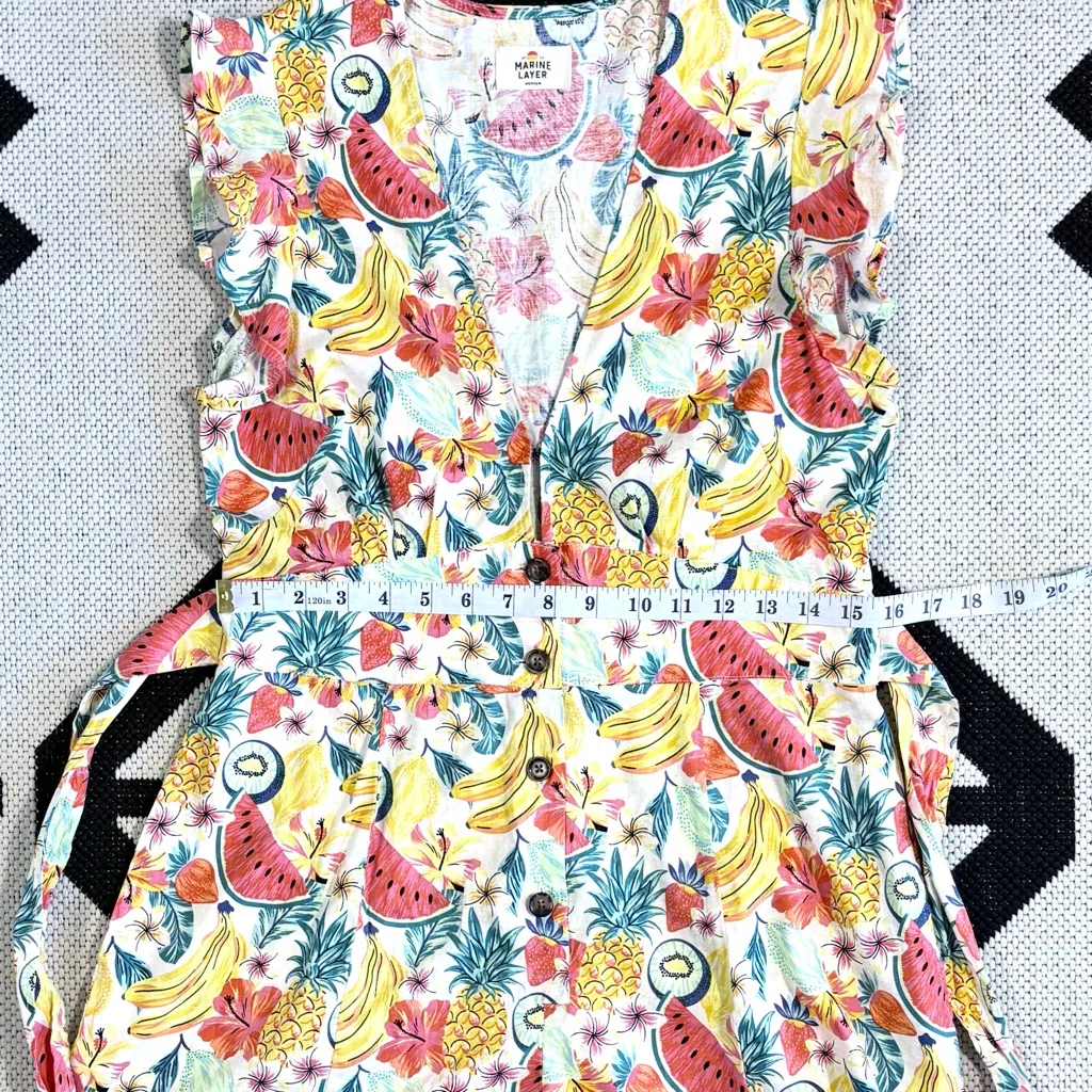 Marine Layer Camila Floral Romper in White Fruit Print Medium - Image 9