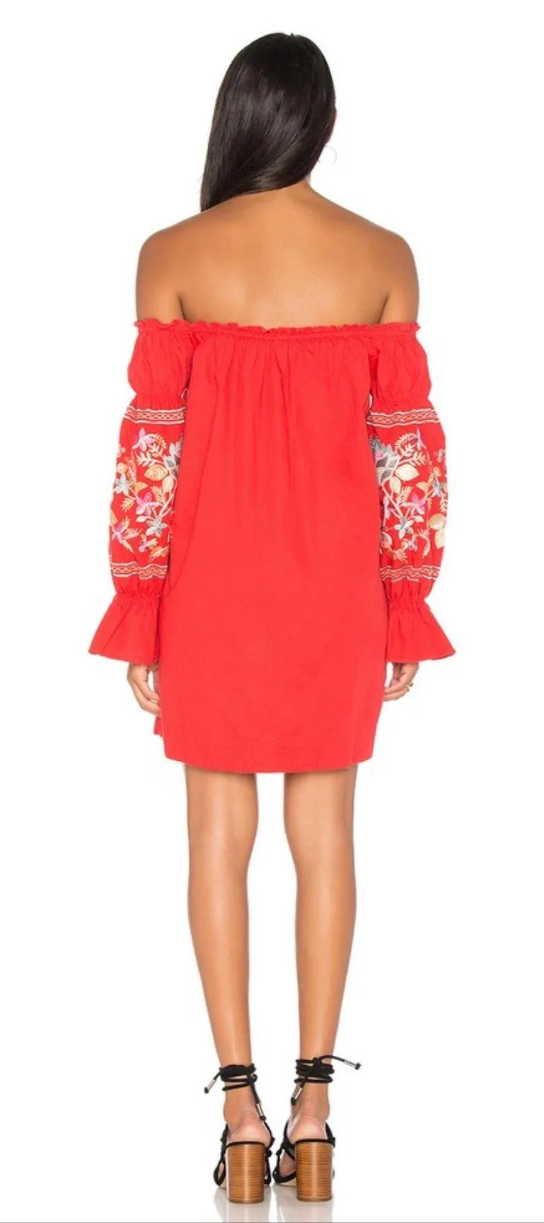Fleur Du Jour Off the Shoulder Embroidered Long Sleeve Dress - Image 2