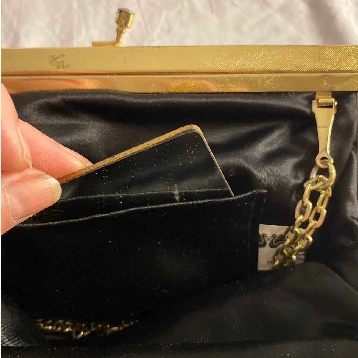 Vintage Black Beaded Sequin Evening Clutch Partners Mervyn’s Hong Kong - Image 3