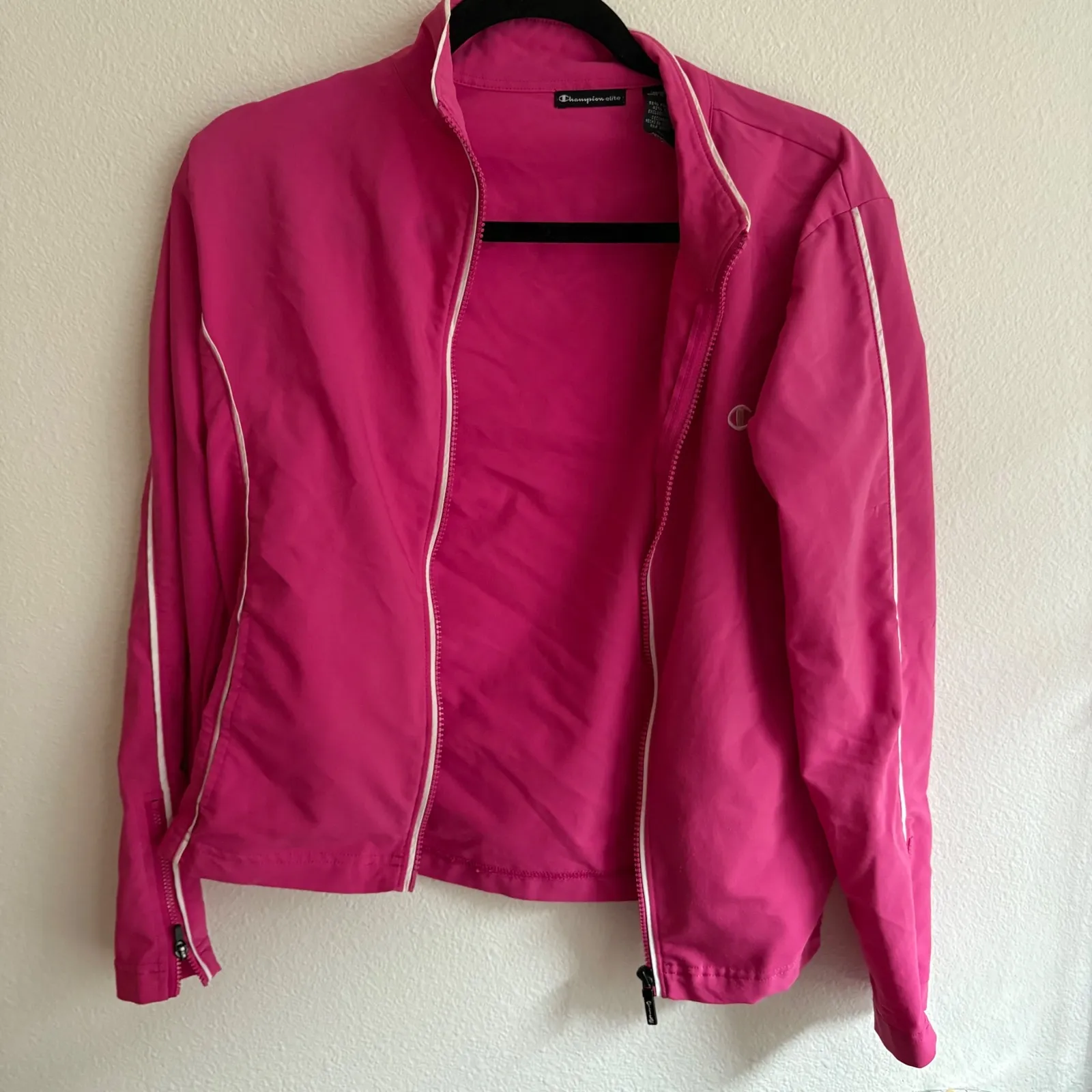 Champion  Elite Pink Full Zip Track Jacket Athletic Lightweight Activewear Size S - Image 3