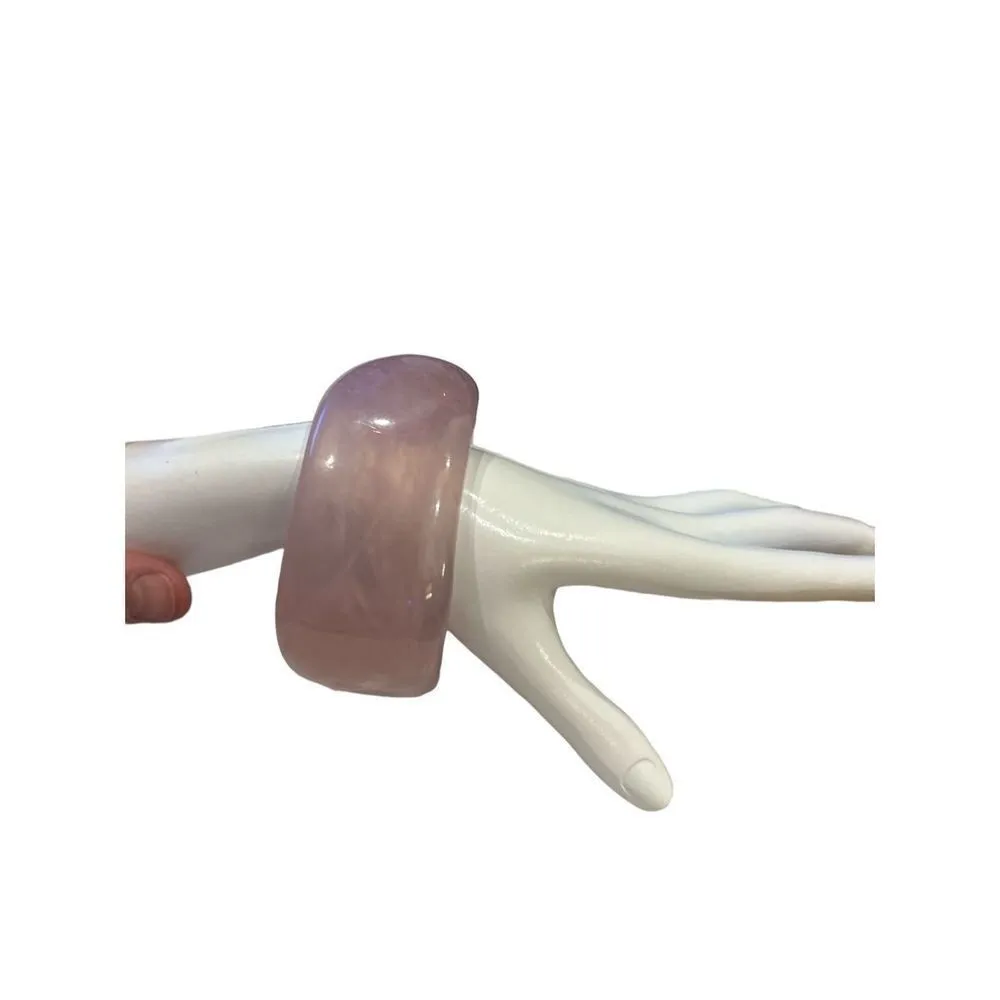 Pink rose jade bangle bracelet - Image 3