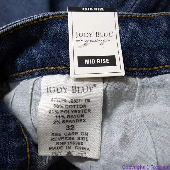 NEW‎ Judy Blue relaxed fit mid rise jean in dark blue, 32 - Image 11