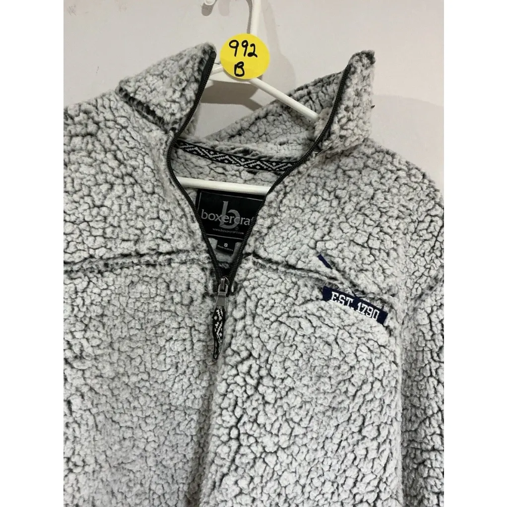 Woman’s Boxercraft Small Pullover Sherpa Sweatshirt White Black - Image 2