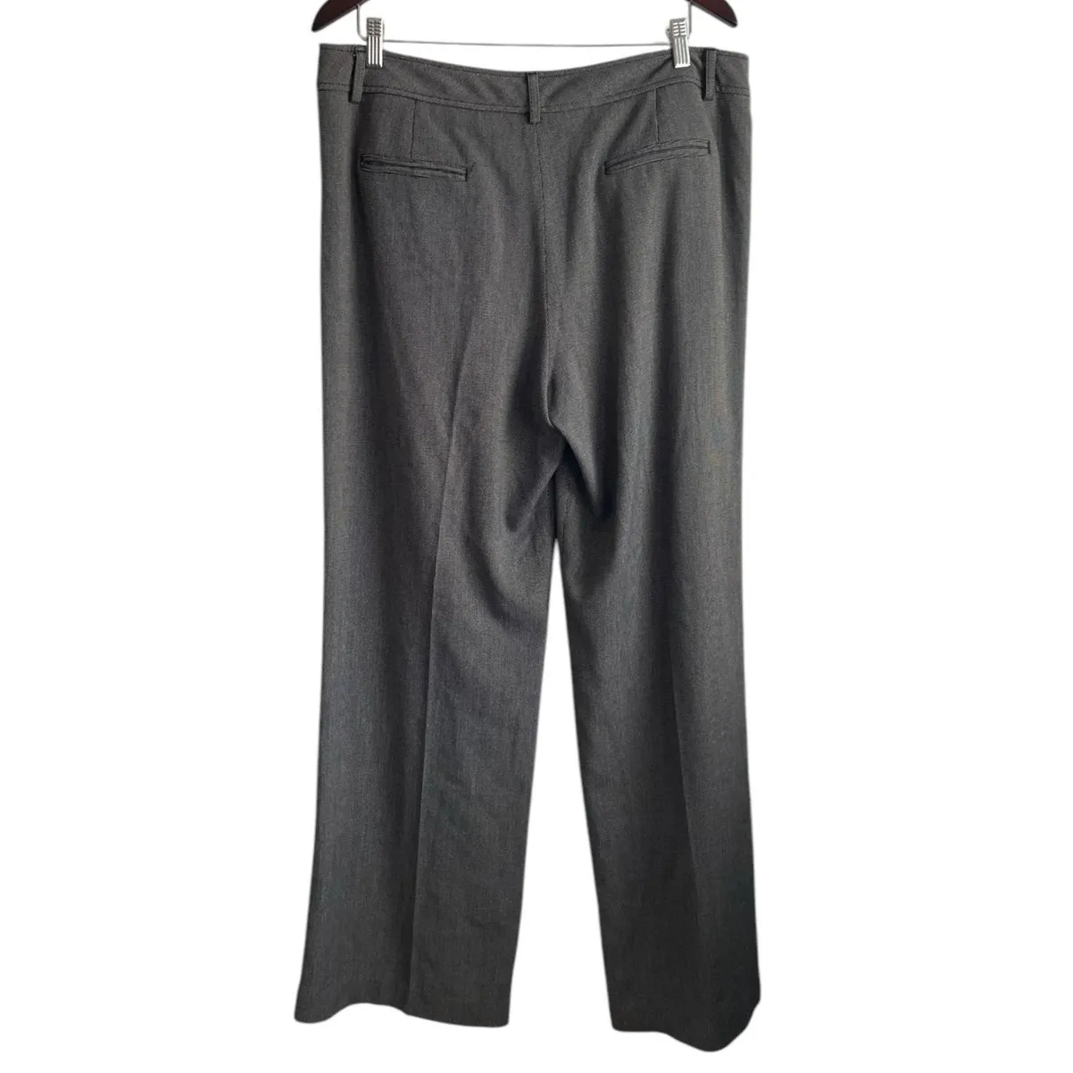 Sandro Sportswear Women Pants 14 Wide Leg Twill‎ Stretch Comfort Officewear Y2K Brown - Image 3
