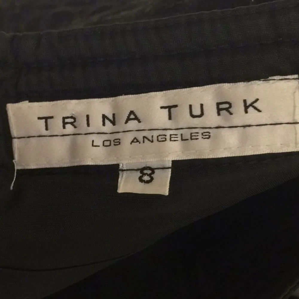 Trina Turk Black Strapless Cocktail Party Dress Womens Size 8 Quilted - Image 2