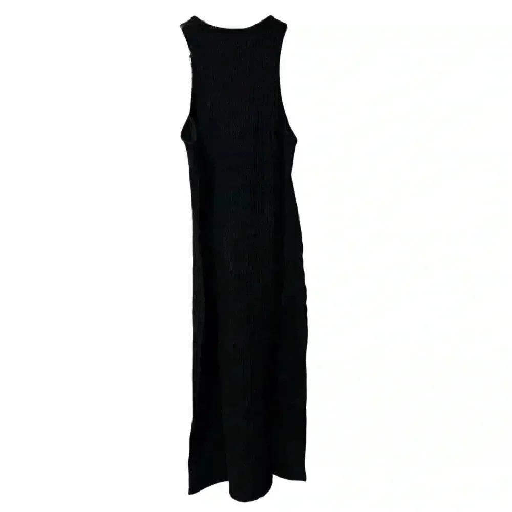 NWT Francesca's BLUE RAIN Women’s Medium Black Nina Knitted Tank Midi Dress - Image 5