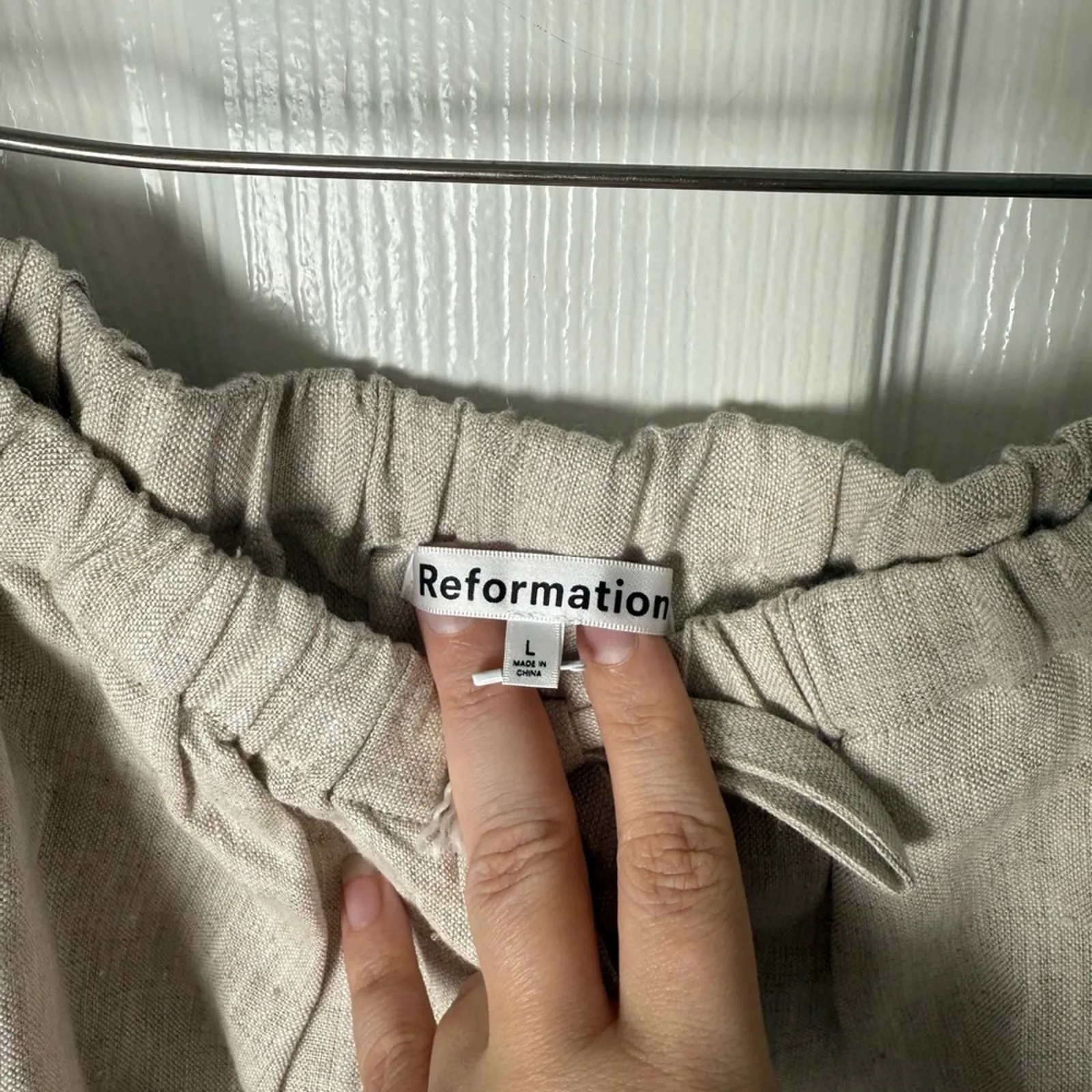 Reformation  Ethan Linen Pants in Oatmeal L - Image 6