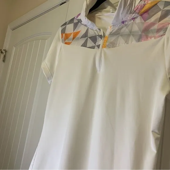 Nike Women's Short‎ Sleeve Golf Tour Performance Polo Hoodie w/Cover Top, Sz S # - Image 4