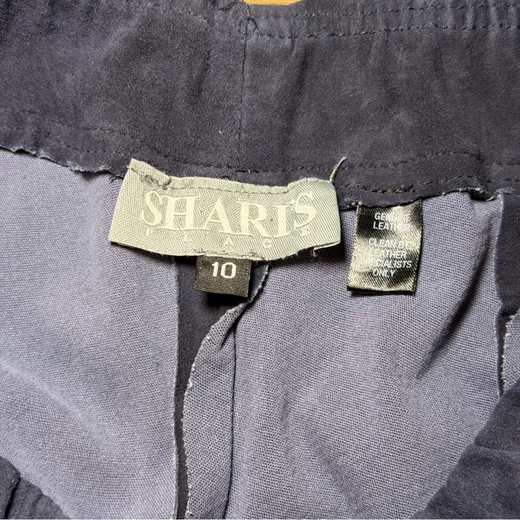 Shari’s Place Genuine Leather Dark Blue Pants Size 10 - Image 3