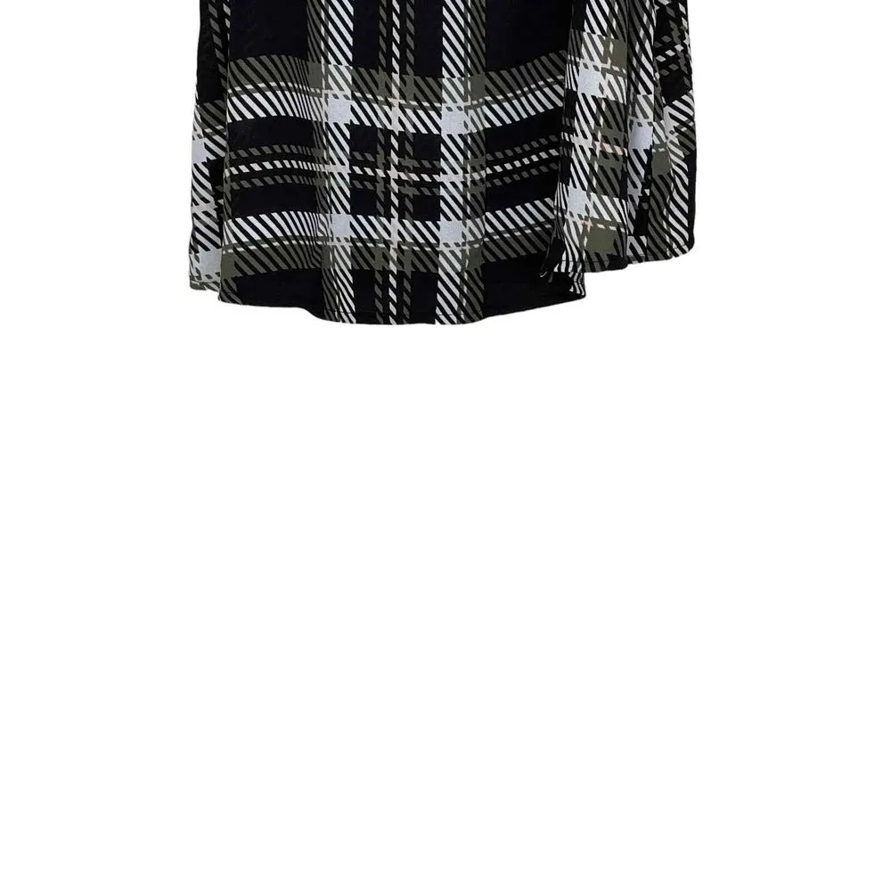 Candie's Women's Top Crop Plaid‎ Cold Shoulder JZ73W015RP Green Size Small NWT - Image 4