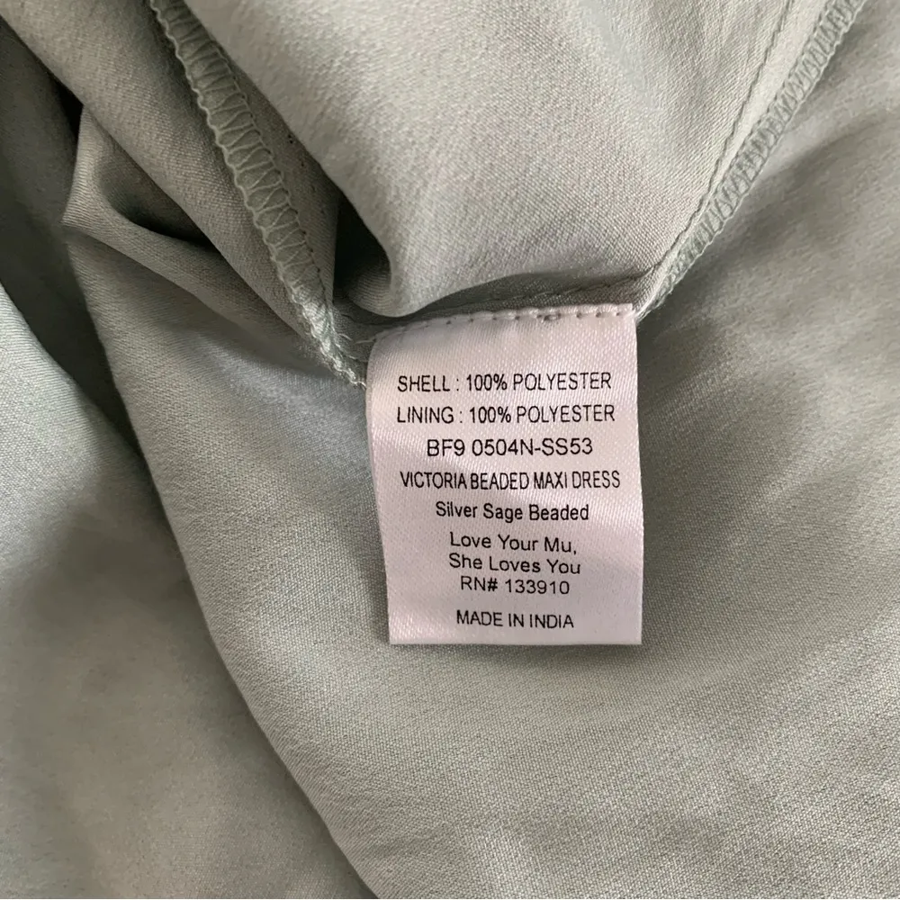 Show Me Your MuMu Victoria Beaded Maxi Dress Silver Sage - Image 5