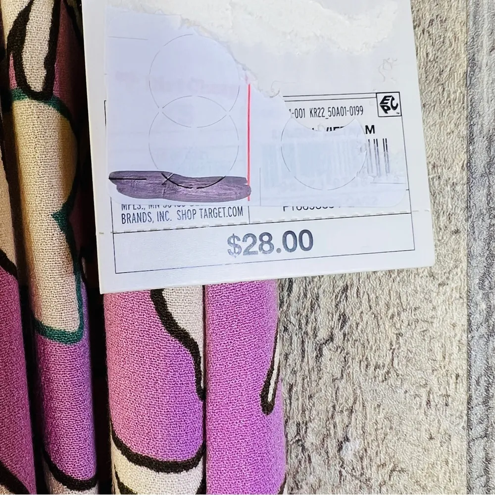 Knox Rose XS Light Purple & Cream Floral Print Skirt with 13” Slit on Fr… - Image 7