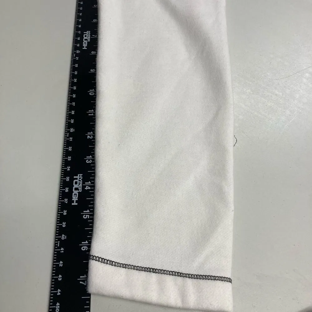 ANN TAYLOR LOFT, White with black trim, women’s hooded sweatshirt, Size Large - Image 3