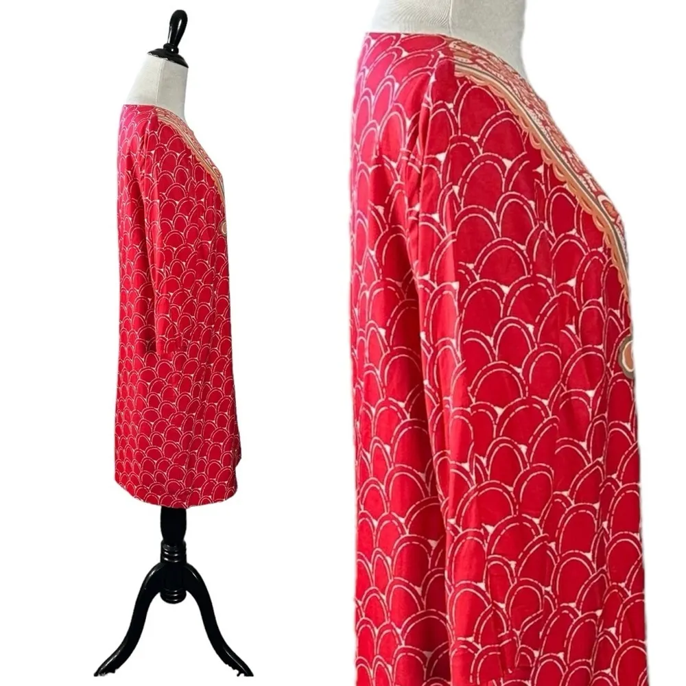 Boden Dress Size 8 Medium Ingrid Silk Tunic Shift Bohemian Spring Summer Red - Image 6