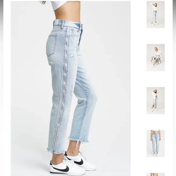 Pistola Charlie High Rise Straight Leg Side Leg Zipper Utopia Jeans‎ Size 27 - Image 5