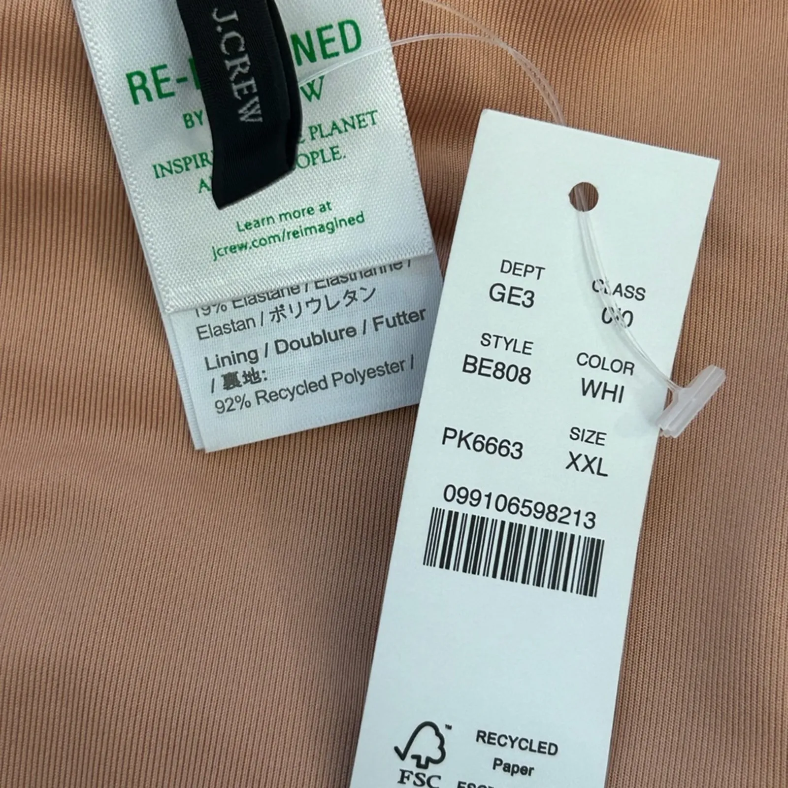 J. Crew NWT Hot Pink Ribbed High Rise Cheeky Swim Bottom Size XXL - Image 3