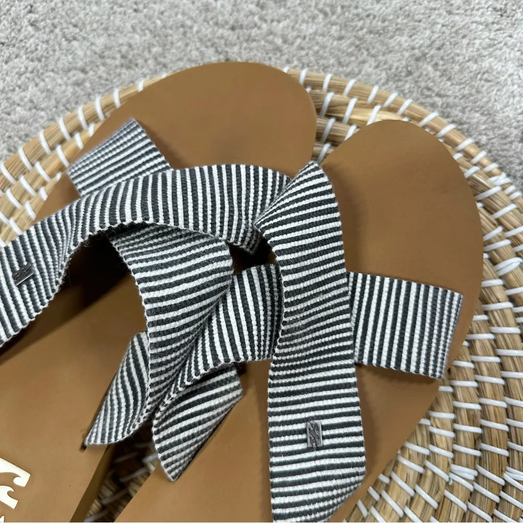 Billabong Women’s Boardwalk Mid-Wedge Sandal Slip On Beach in Black White 10 - Image 13