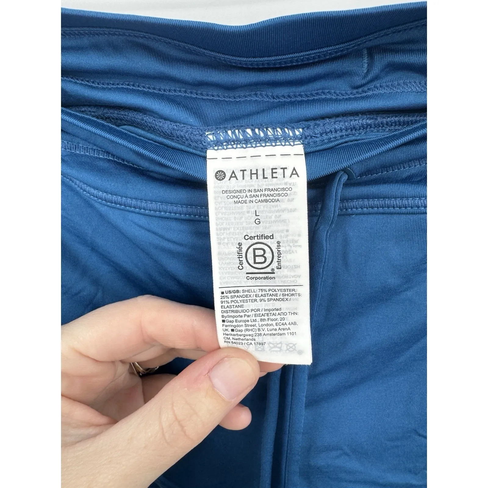 Athleta Surge Swim Beach Shorts Women L Blue Vacation Resortwear Summer Athletic - Image 5