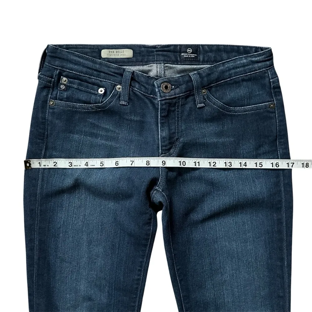 AG Adriano Goldschmied The Stilt Cigarette Low Rise Skinny Dark Denim Jeans 27R - Image 9