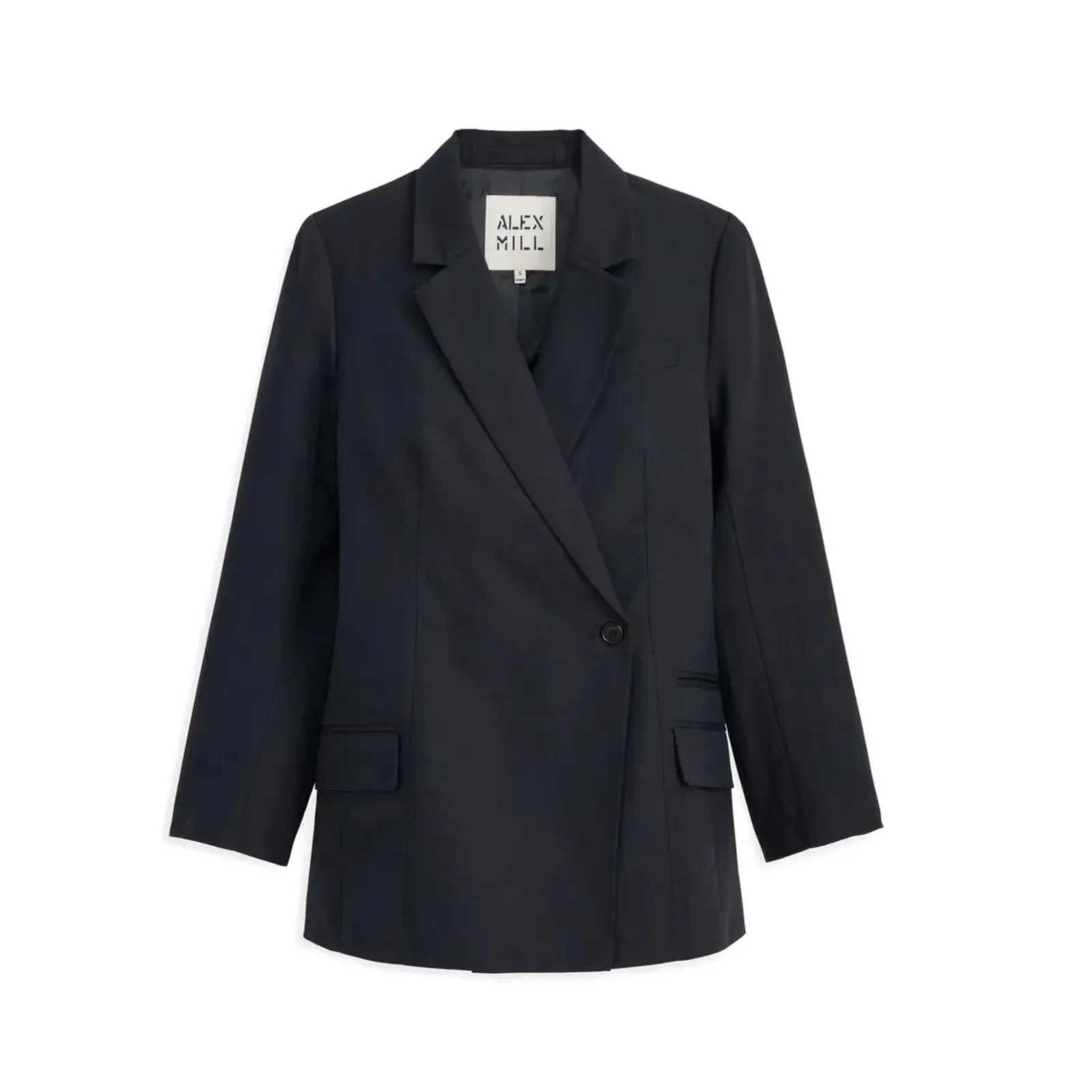 Alex Mill Soho Waisted Blazer in Linen & Cotton Size Small Black - Image 4