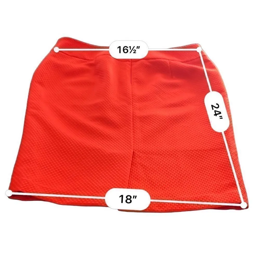 NIPON BOUTIQUE Bright Tangerine color Pencil Skirt Texture size 10 Green - Image 6