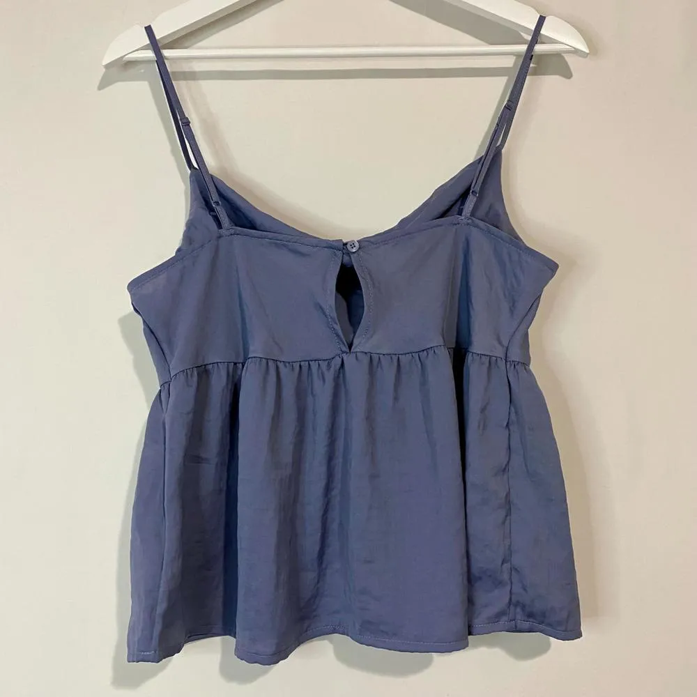 American Eagle Outfitters Women's Blouse Tank Peplum Blue Size Small EUC - Image 7