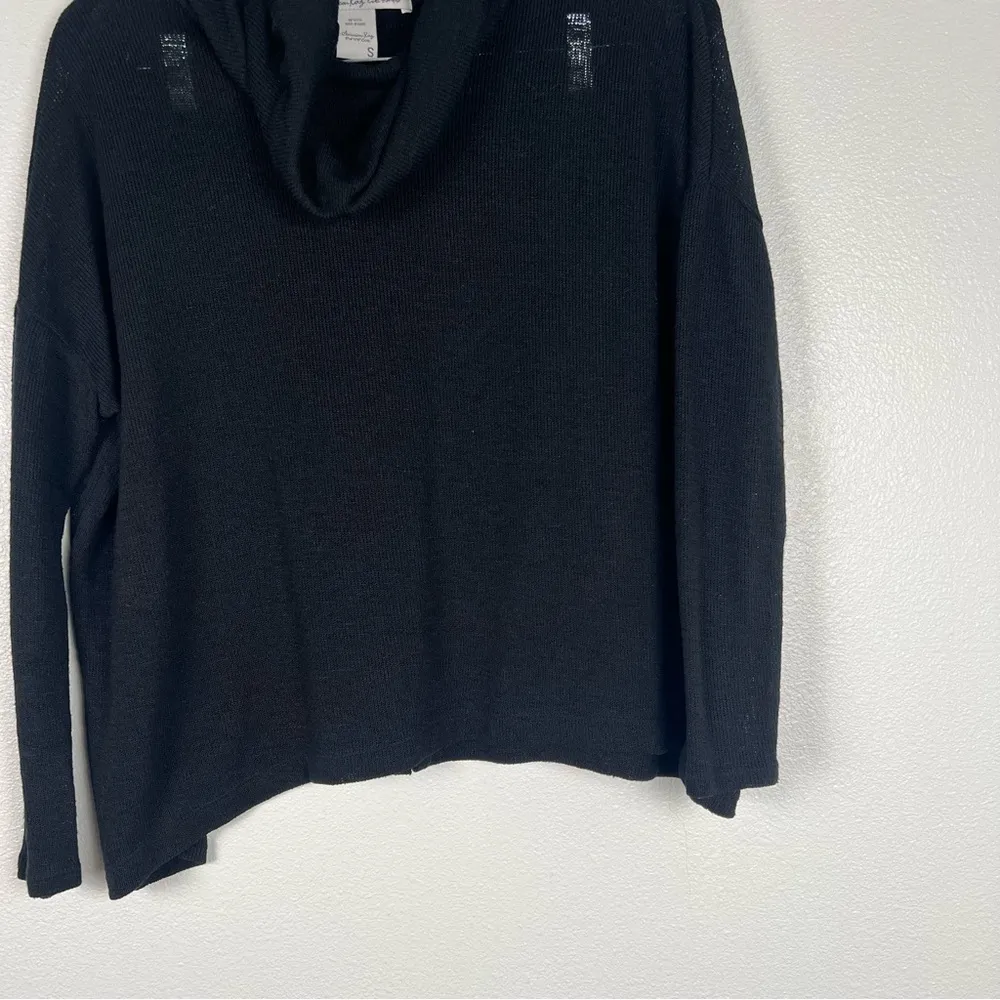 American‎ Rag Knit Split Back Cowl Neck Pullover Black Sz S - Image 5