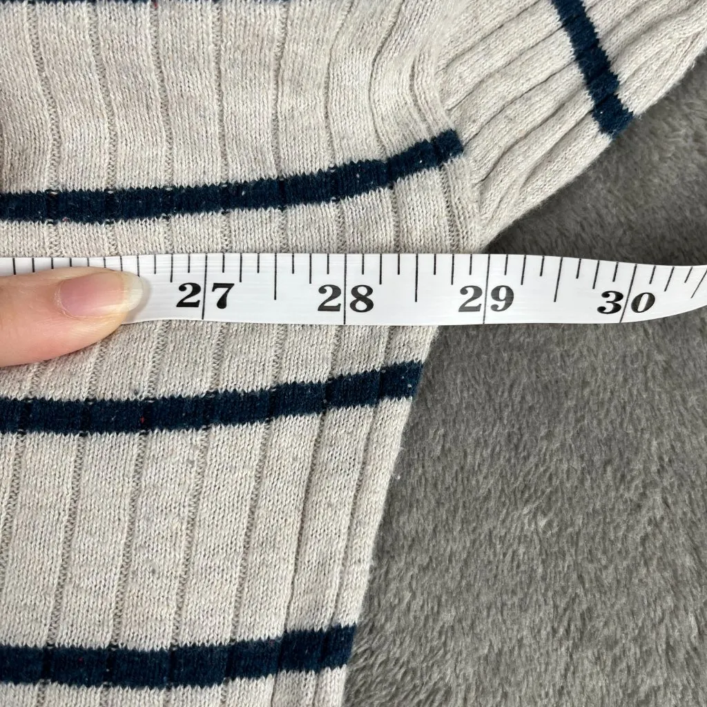 Madewell Lawson Crop Pullover Sweater Women's XXL Striped Cozy Oatmeal Cottage - Image 7
