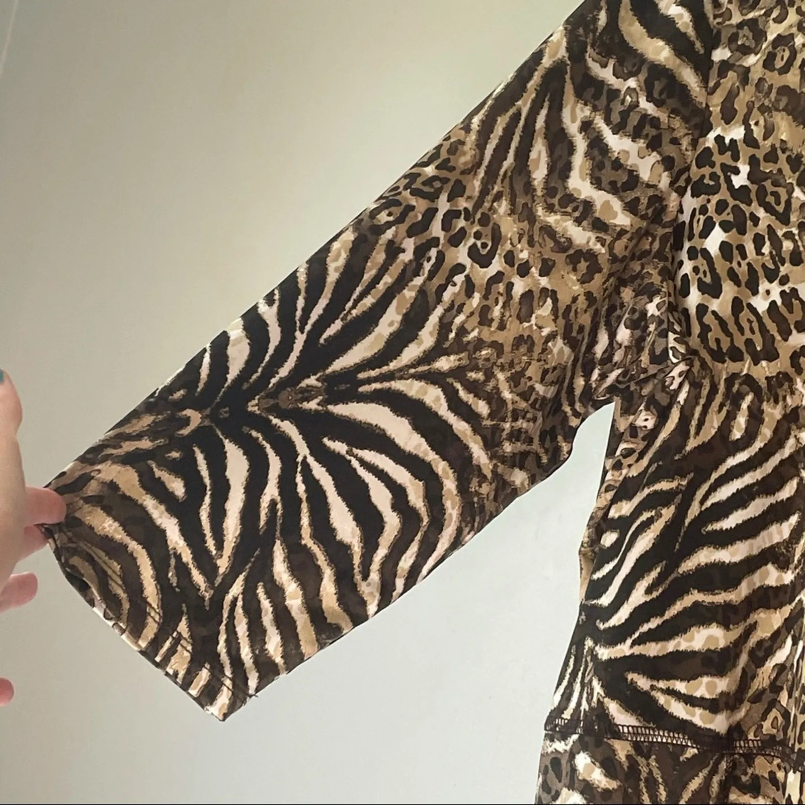 Kristen Crenshaw 3/4 Sleeve Animal Print Top XXL Brown - Image 8