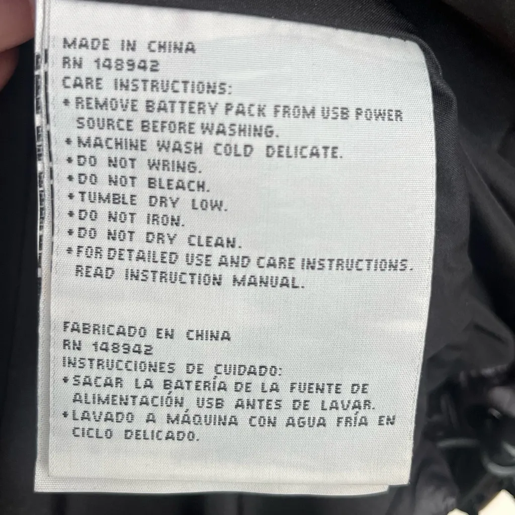 Ravean Down Heated Jacket Detachable Hood Rechargeable 12v Battery large Black - Image 12