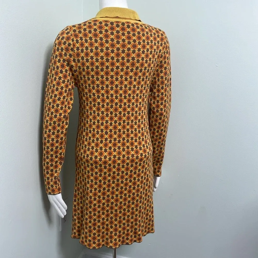 Zara Women’s Vintage Inspired Geometric Jacquard Dress Medium - Image 9