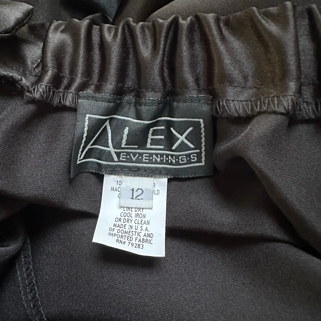 NEW Alex Evenings Black Maxi Skirt Sateen Formal Event Wedding Party Size 12 - Image 4