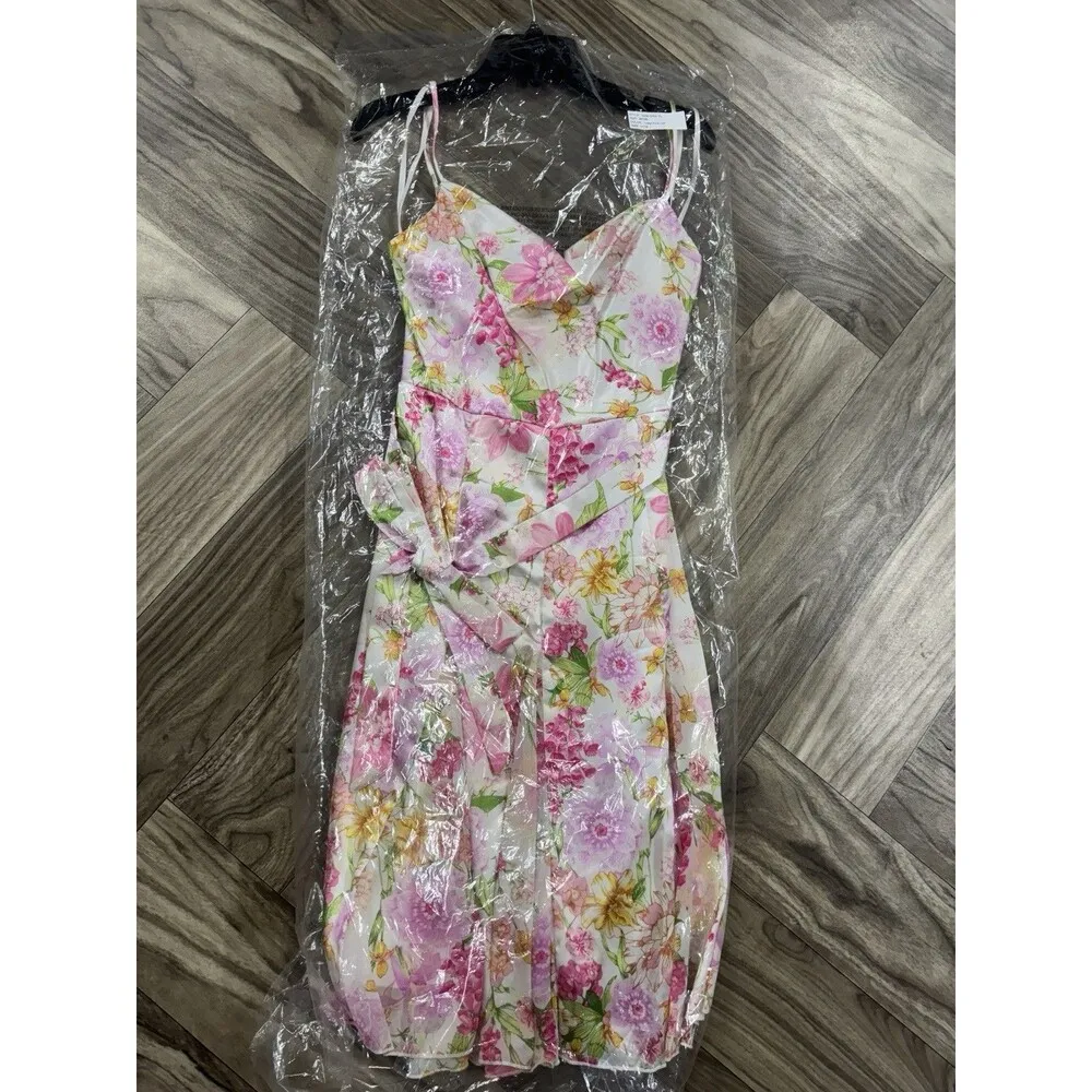 City Studio Juniors' Women's Ivory Floral Cowl Neck Self - Image 13