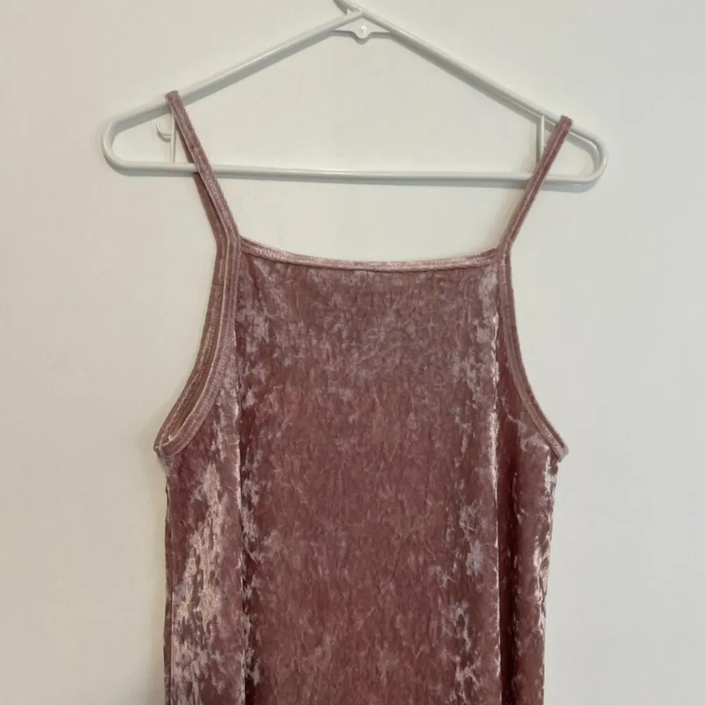 ALLISON JOY EVEREVE Cori Velvet Tank Blush Light Pink Velour Sleeveless Preppy M - Image 11