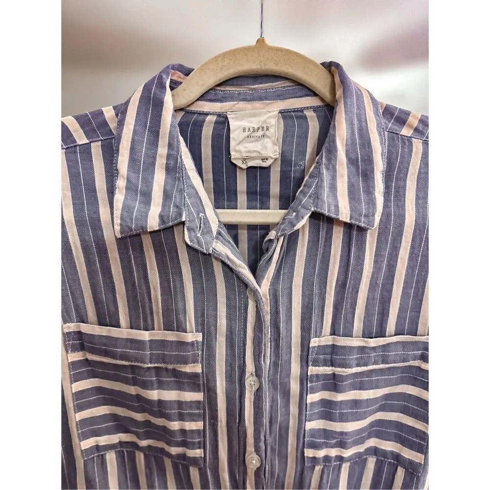 Francesca’s Harper button down Blue Size XS - Image 3