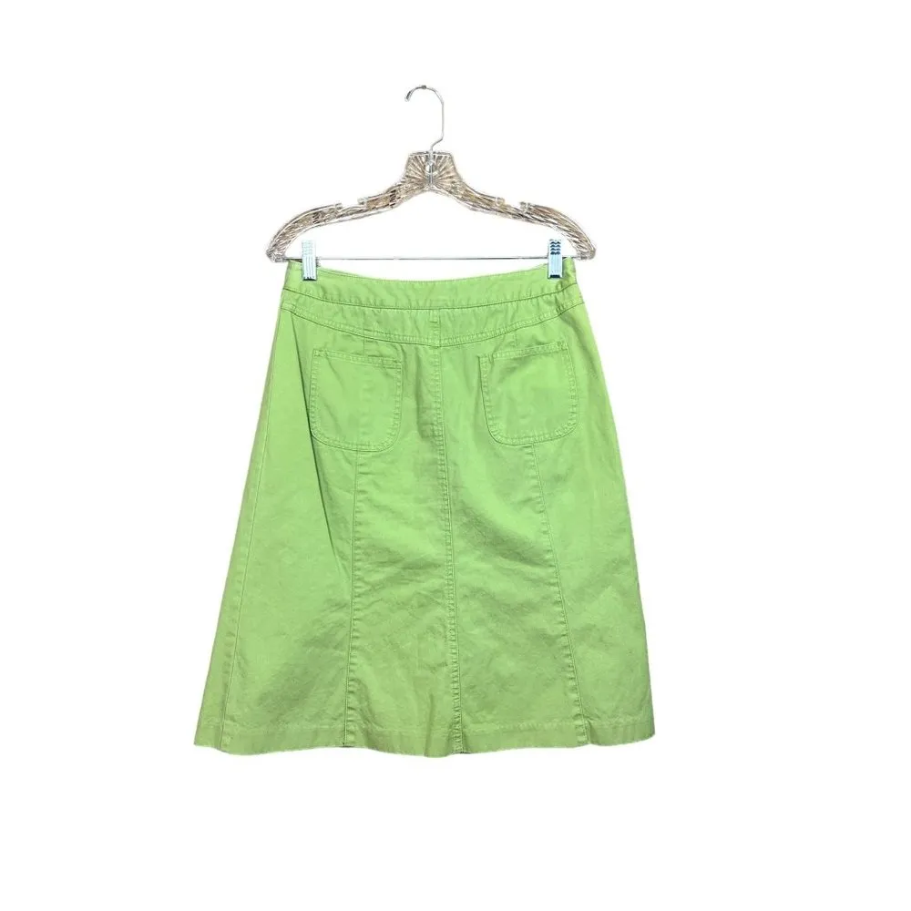 Talbots Women's Light Green Cotton Mid Length Skirt - Image 2