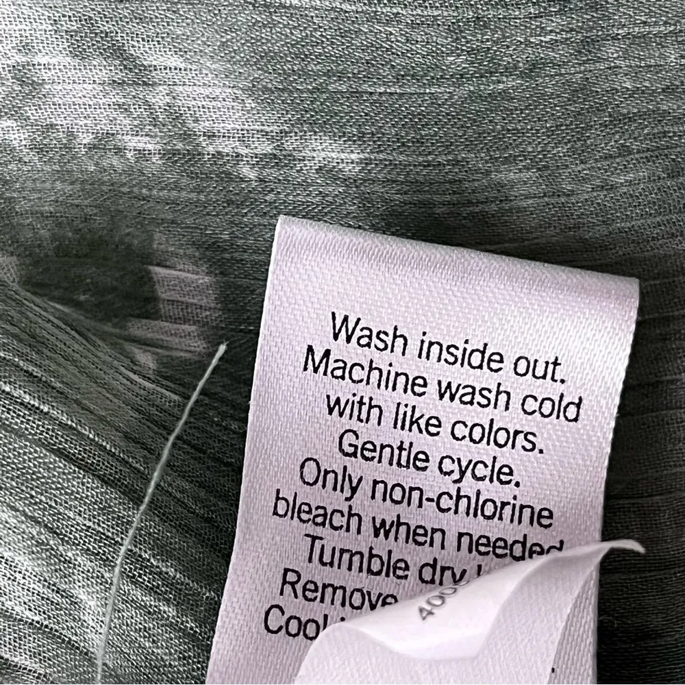 Sonoma Artsy Crinkle Floral Tunic Blouse Green Sheer V-Neck Boho Coastal Y2K 1X - Image 7