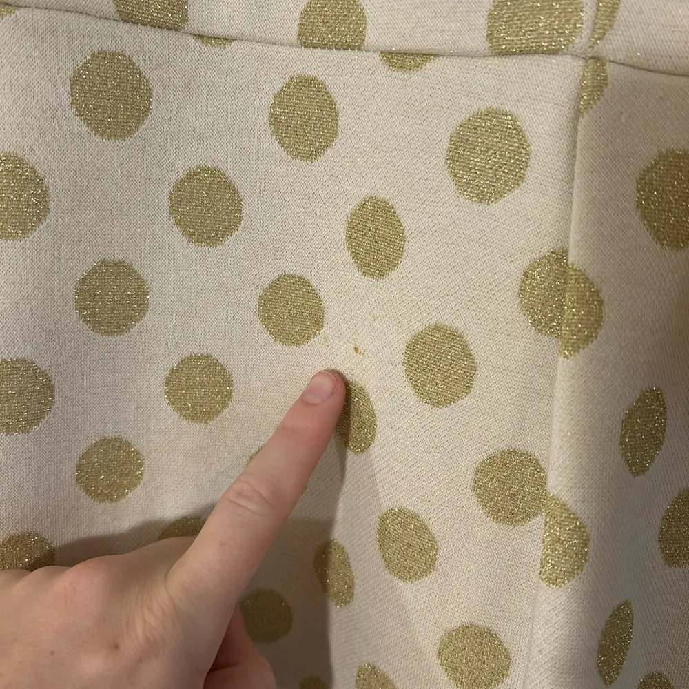 Boden‎ White and Gold Polka Dot Long Sleeve Dress Size 16 - Image 6