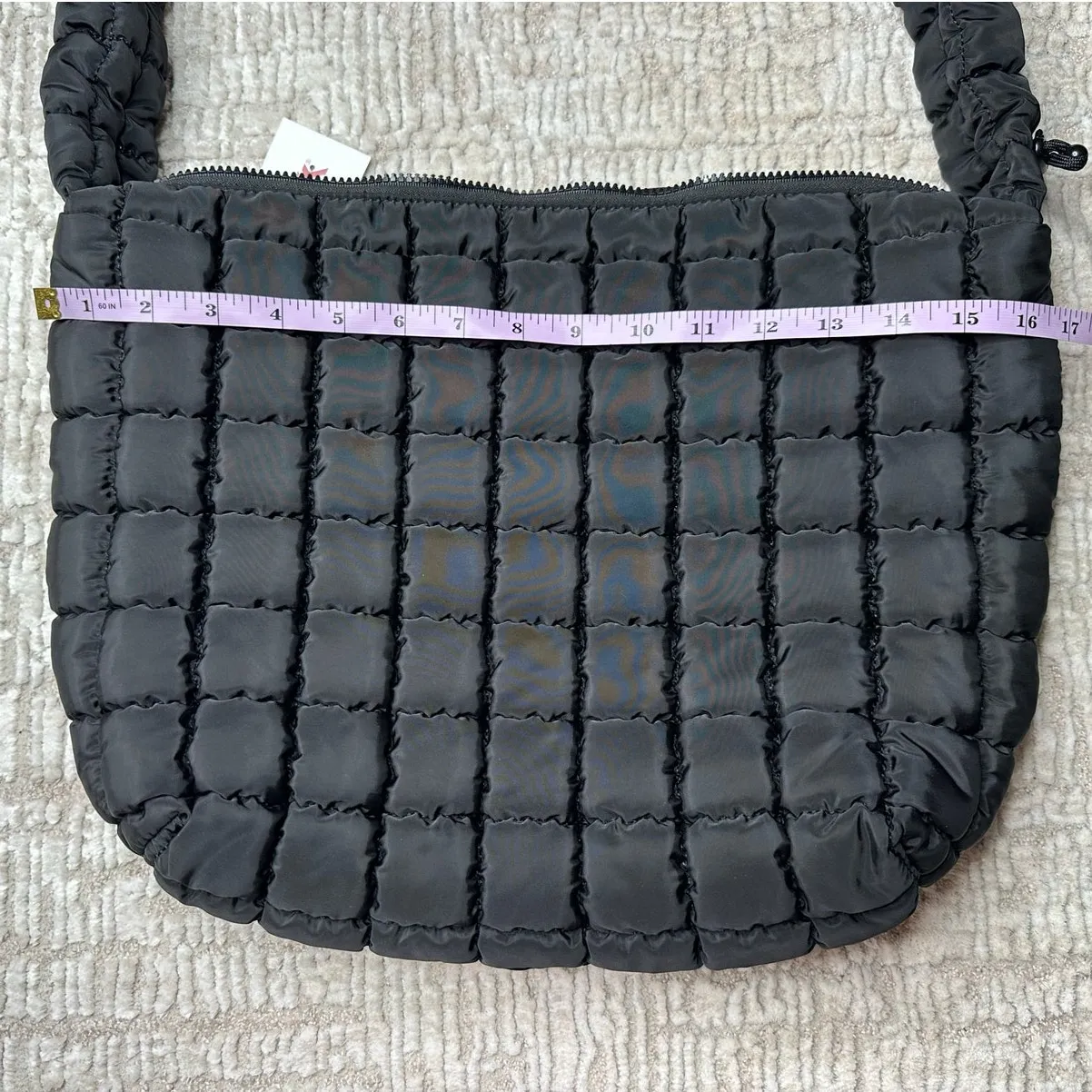 Madison West Black Quilted Puffer Bag - Image 3