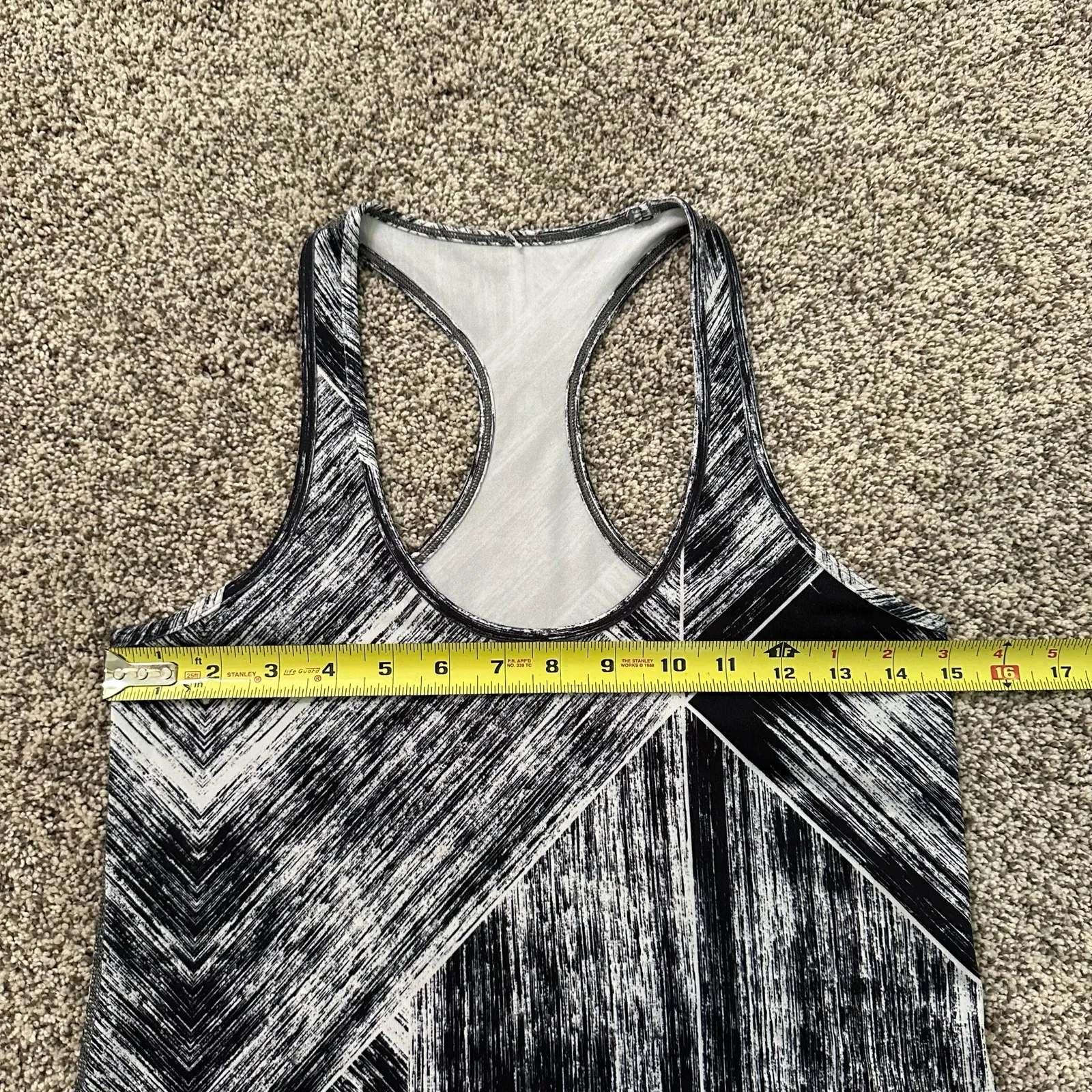 Lululemon black & white stripe pattern Cool racerback tank top - Image 9