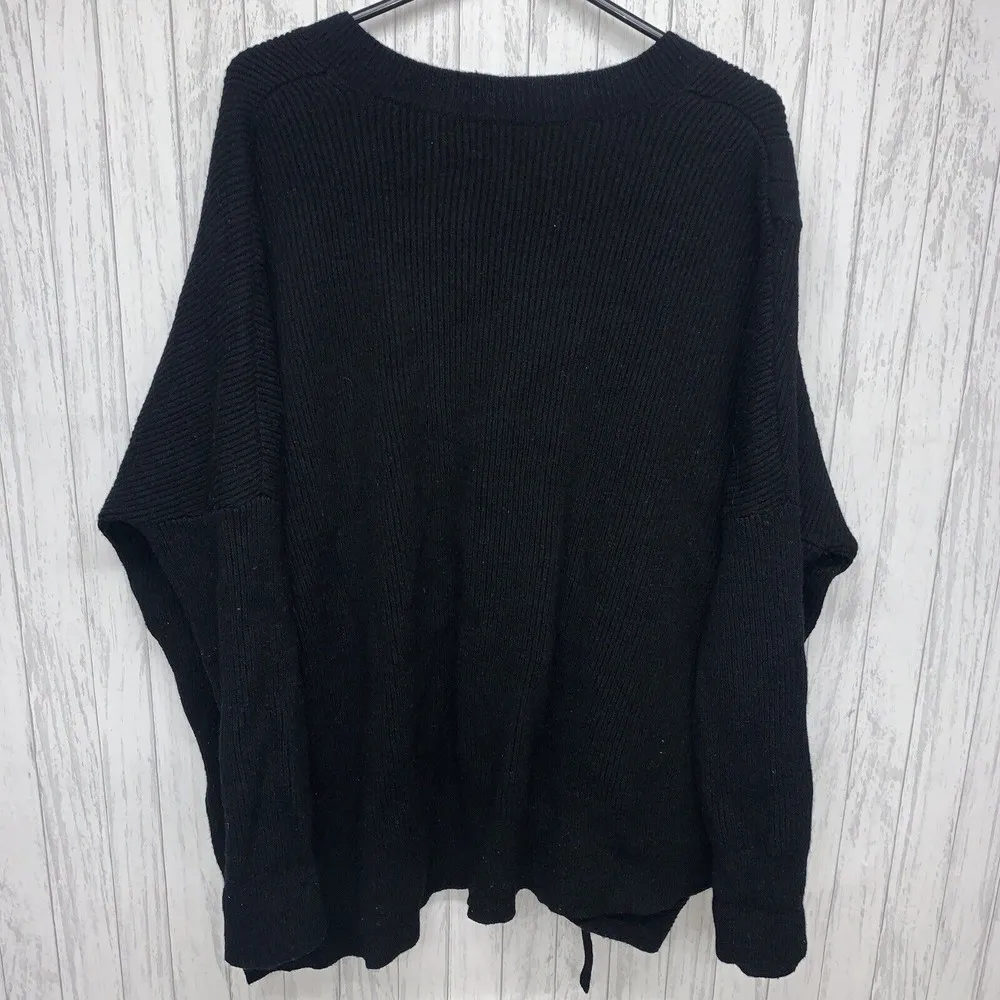 Womens Size XS/S All saints Able Lace Up Wool Blend Sweater Black EUC - Image 8