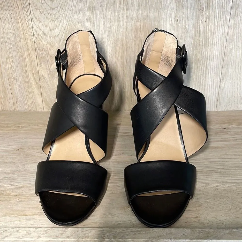 Franco Sarto Women’s Habra Sandal‎ Heel Open Toe Strappy Buckle Size 7.5 M Black - Image 2